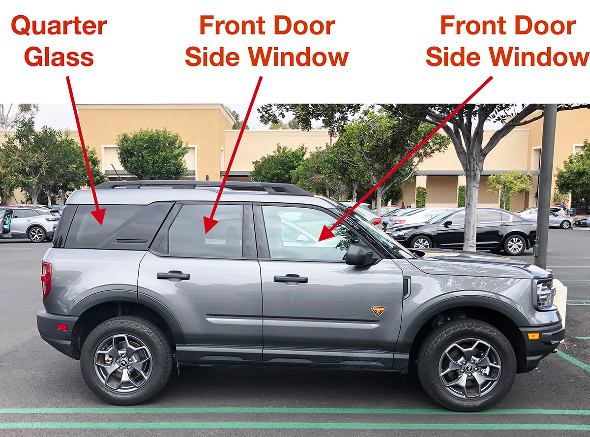 ford bronco right side window locations