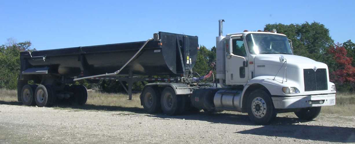 gravel hauling truck