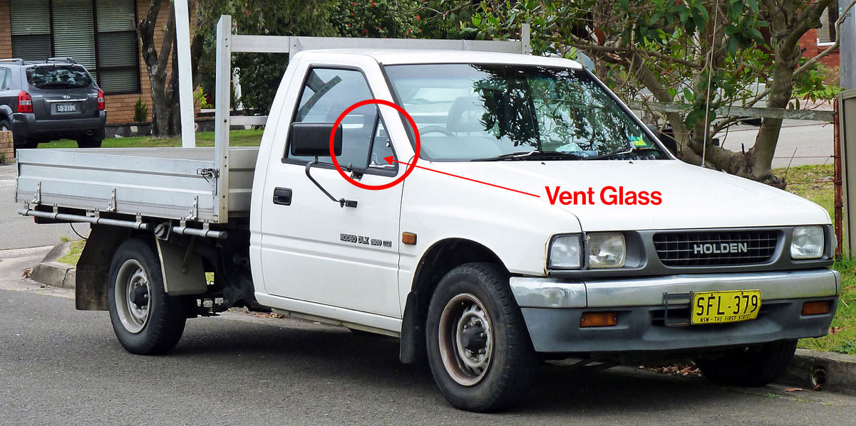 isuzu holden truck vent glass location