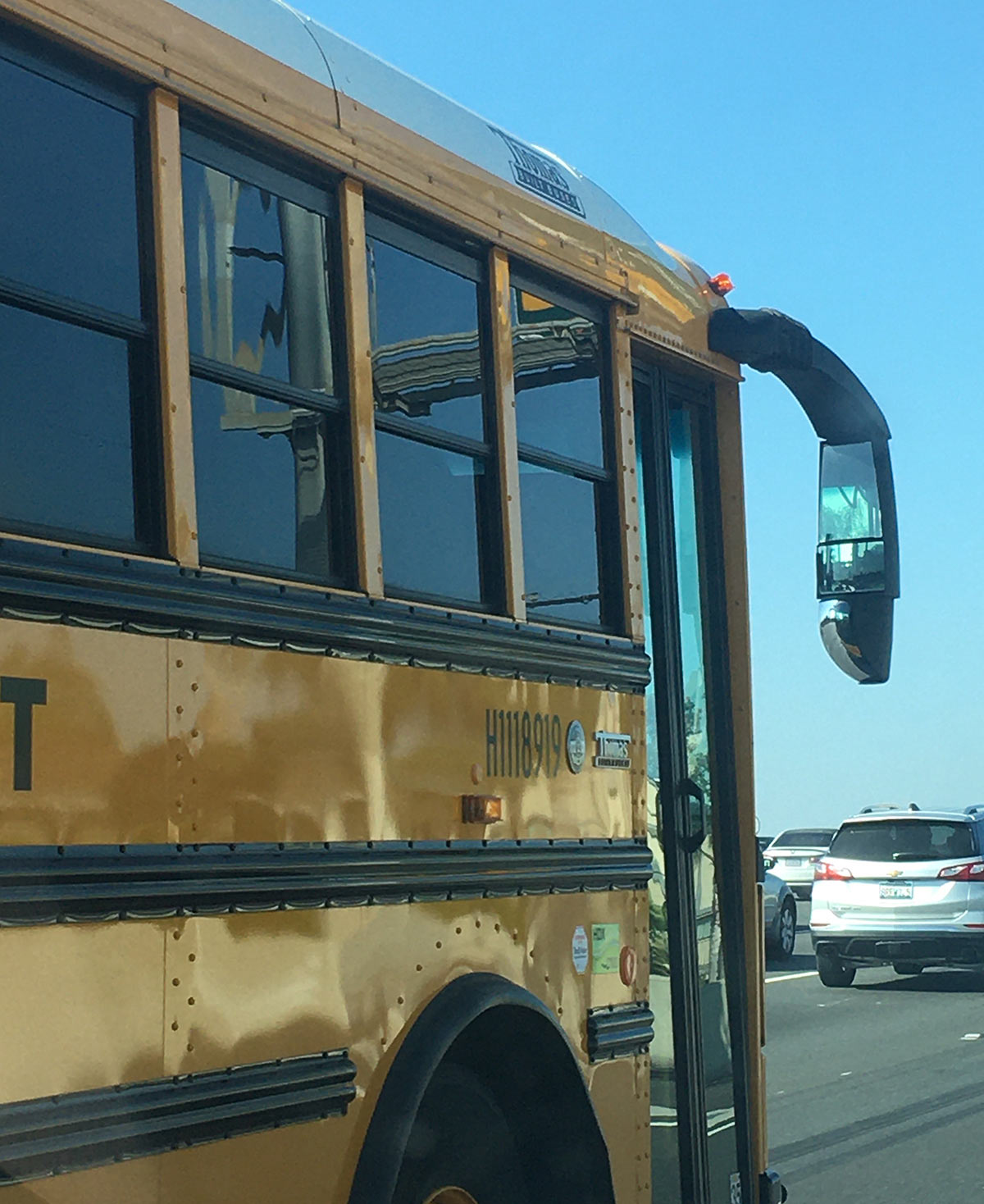 school bus side mirror