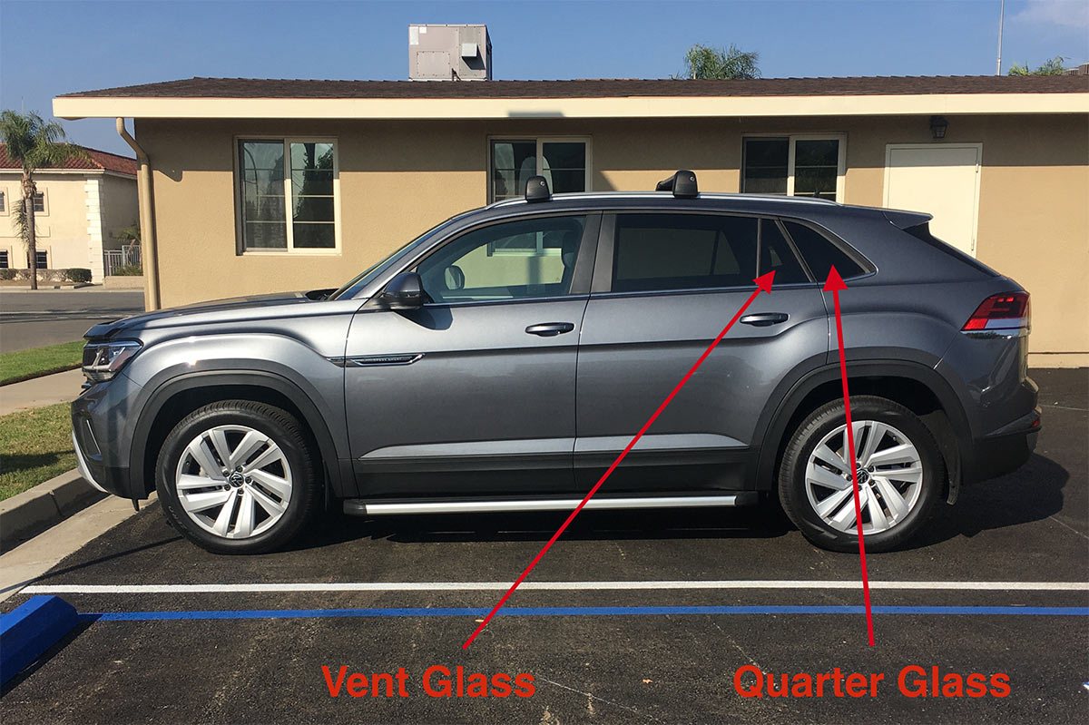 volkswagen atlas location of quarter glass and vent glass